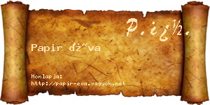 Papir Éva névjegykártya